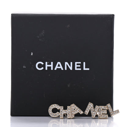 Chanel Crystal Pearl Signature Stud Earrings Gold 5 of 5