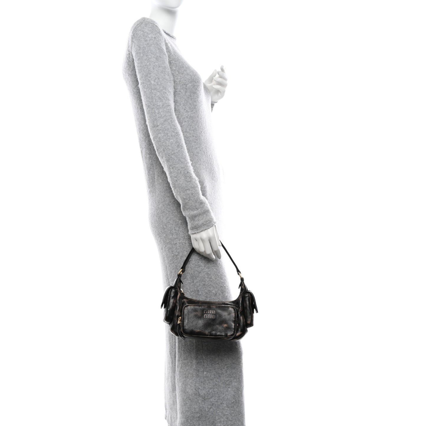 Distressed Nappa Pocket Bag Sand Coffee