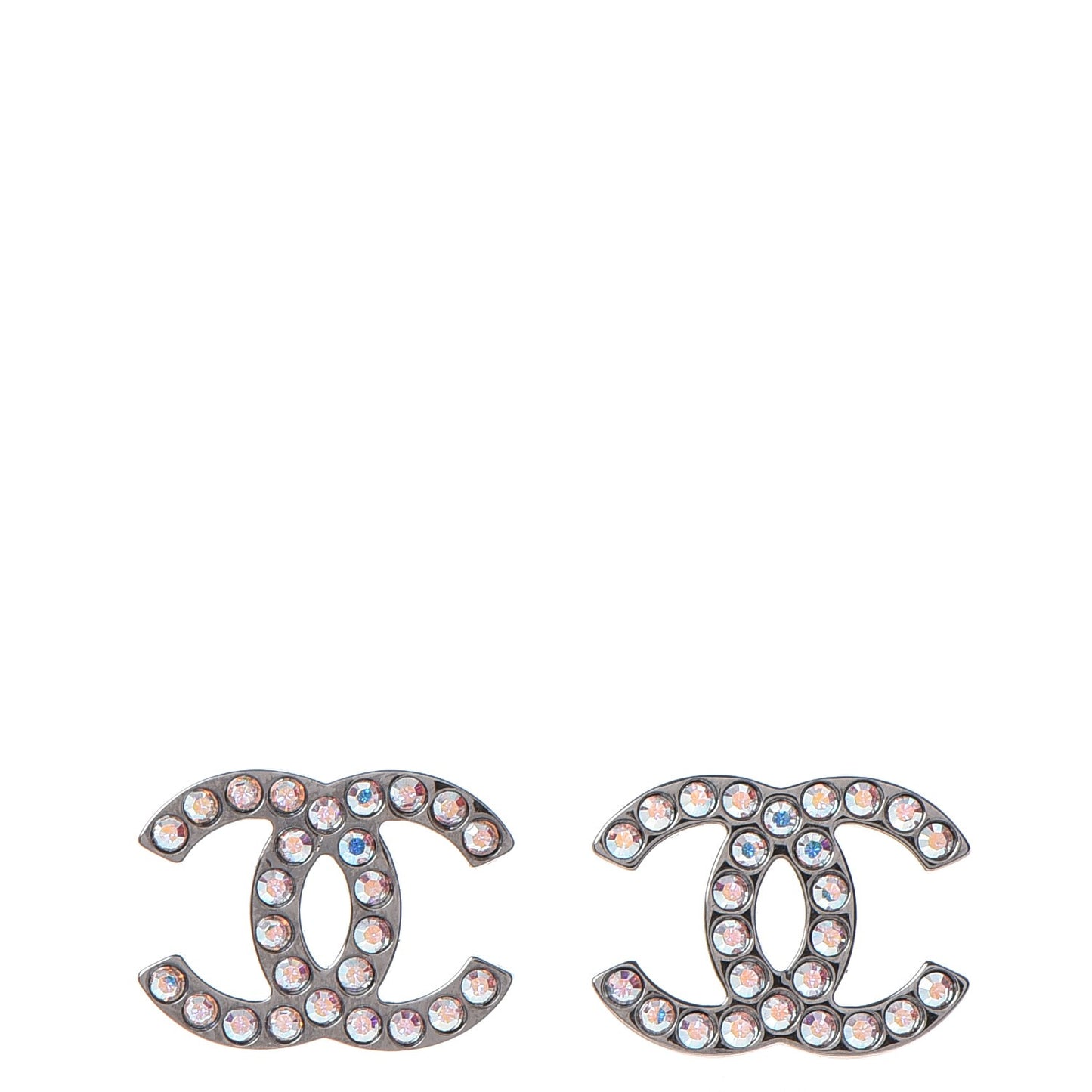 Iridescent Crystal CC Earrings Multicolor