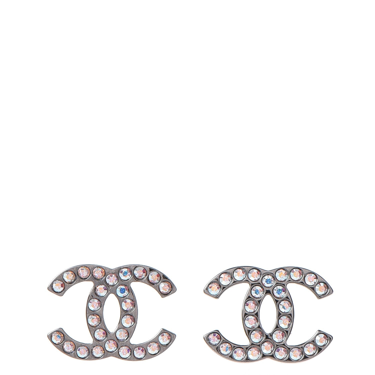 Chanel Iridescent Crystal CC Earrings Multicolor 1 of 6