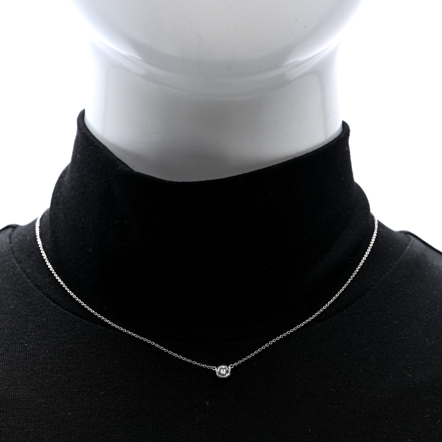 Platinum Diamond .27ct Elsa Peretti Diamonds by the Yard Pendant Necklace
