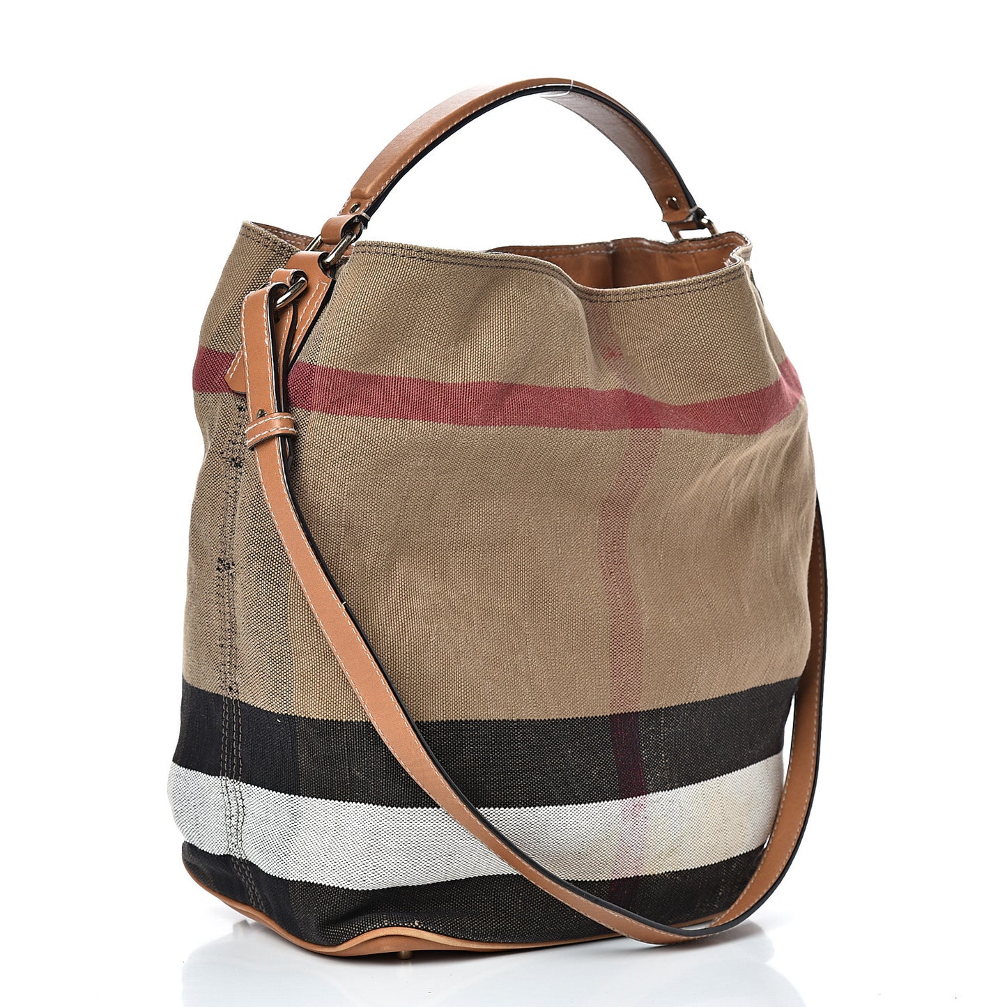 Canvas Mega Check Medium Ashby Hobo Saddle Brown
