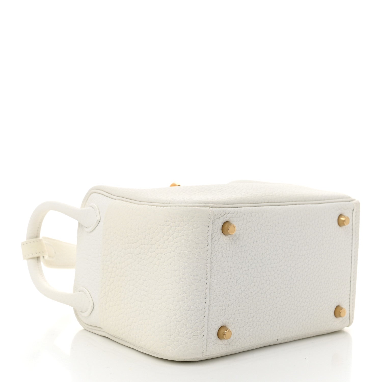 Hermes Taurillon Clemence Mini Lindy 20 New White 4 of 10