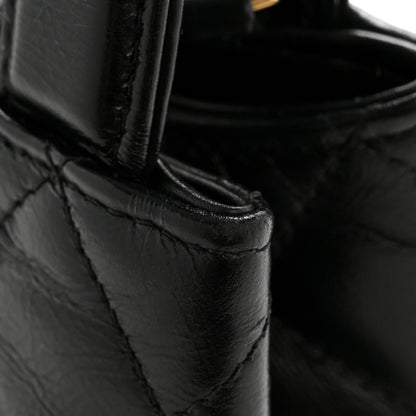 Chanel Shiny Aged Calfskin Quilted Nano Kelly Shopper Black 14 of 14