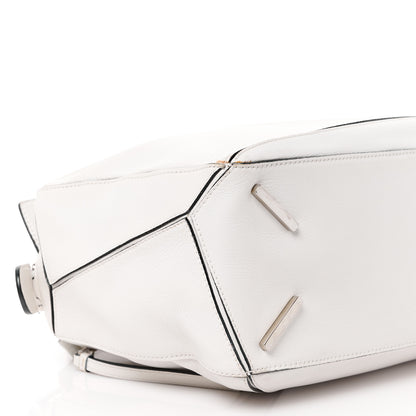 Loewe Calfskin Medium Puzzle Bag White 10 of 14