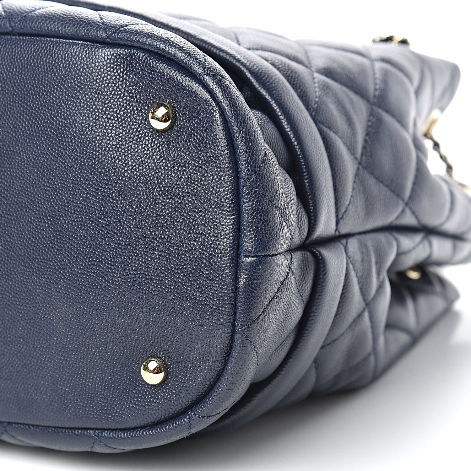 Chanel Caviar Quilted Rolled Up Bucket Drawstring Bag Navy 9 of 9