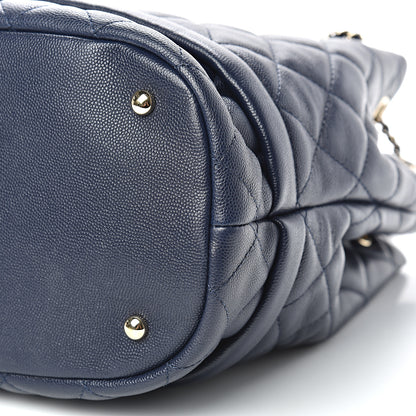 Chanel Caviar Quilted Rolled Up Bucket Drawstring Bag Navy 9 of 9