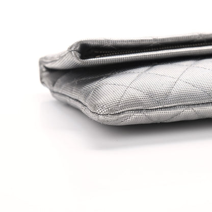 Chanel Metallic Calfskin Quilted Pixel Effect CC Beauty Clutch Silver 8 of 9