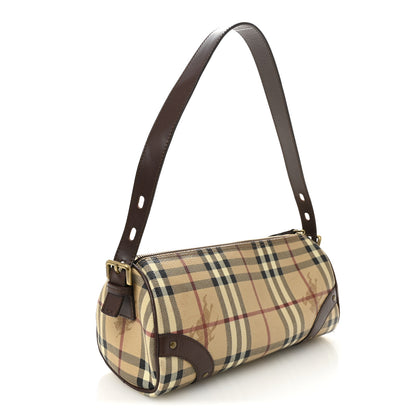 Burberry Haymarket Check Studded Barrel Bag Chocolate 3 of 12