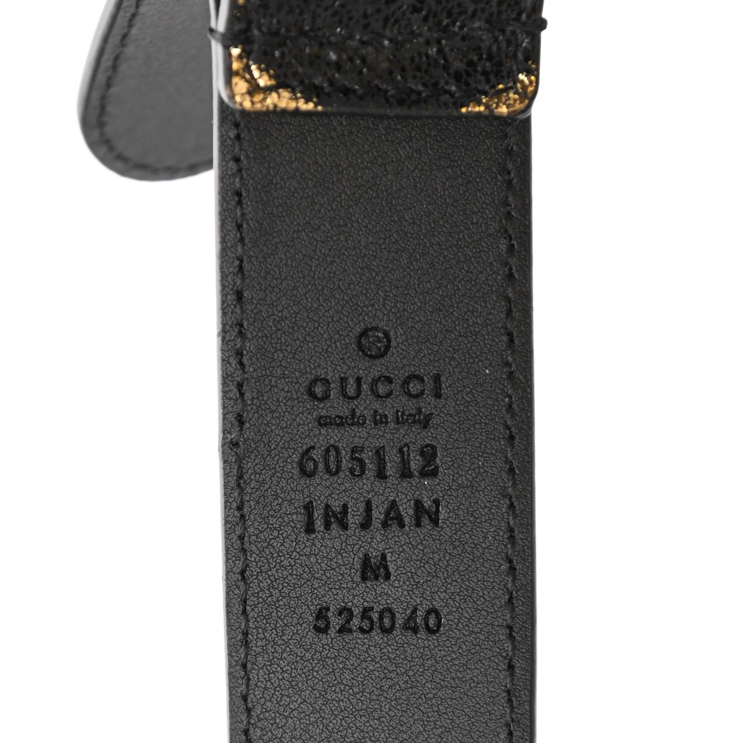 Metallic Cracked Calfskin Belt Bag Gold Black