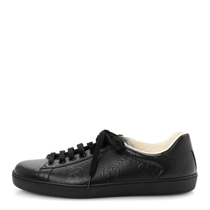 Gucci Calfskin GG Tennis Embossed Mens Ace Sneakers 11 Black 1 of 11