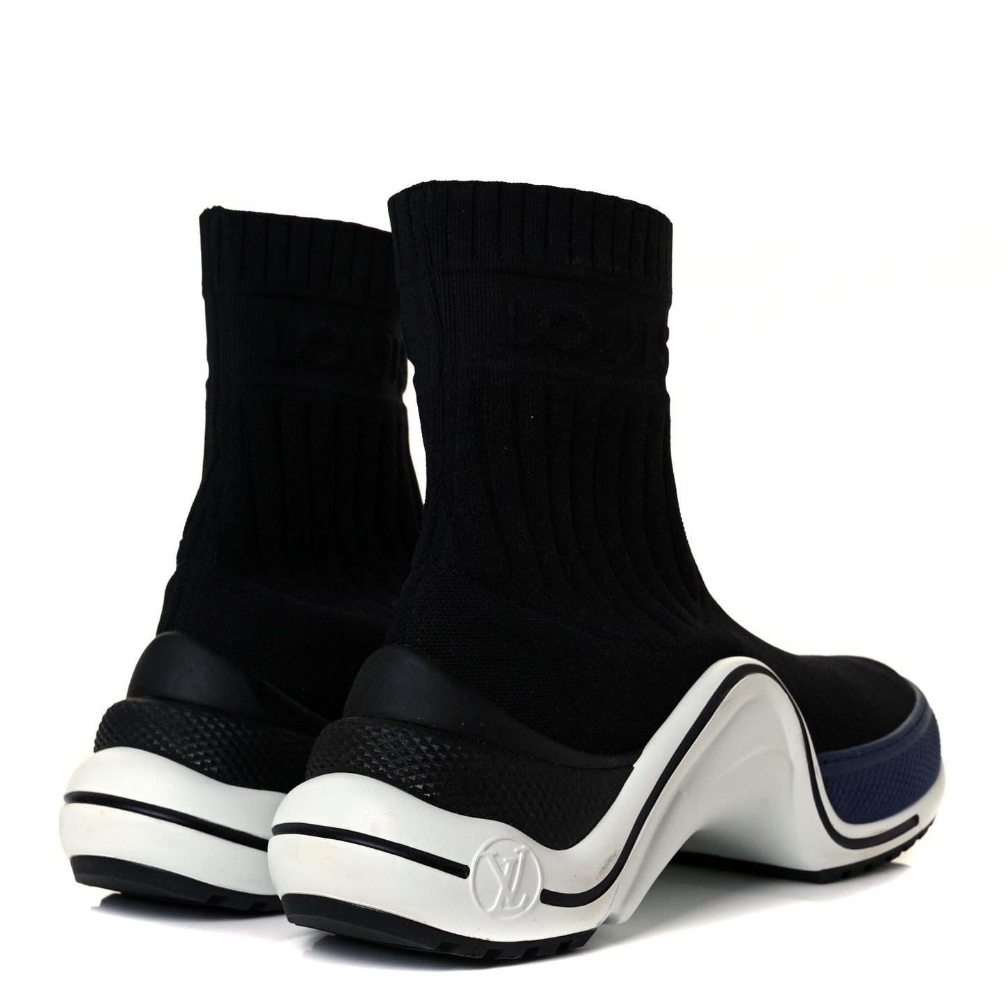Stretch Textile LV Archlight Sneaker Boots 37 Black Blue