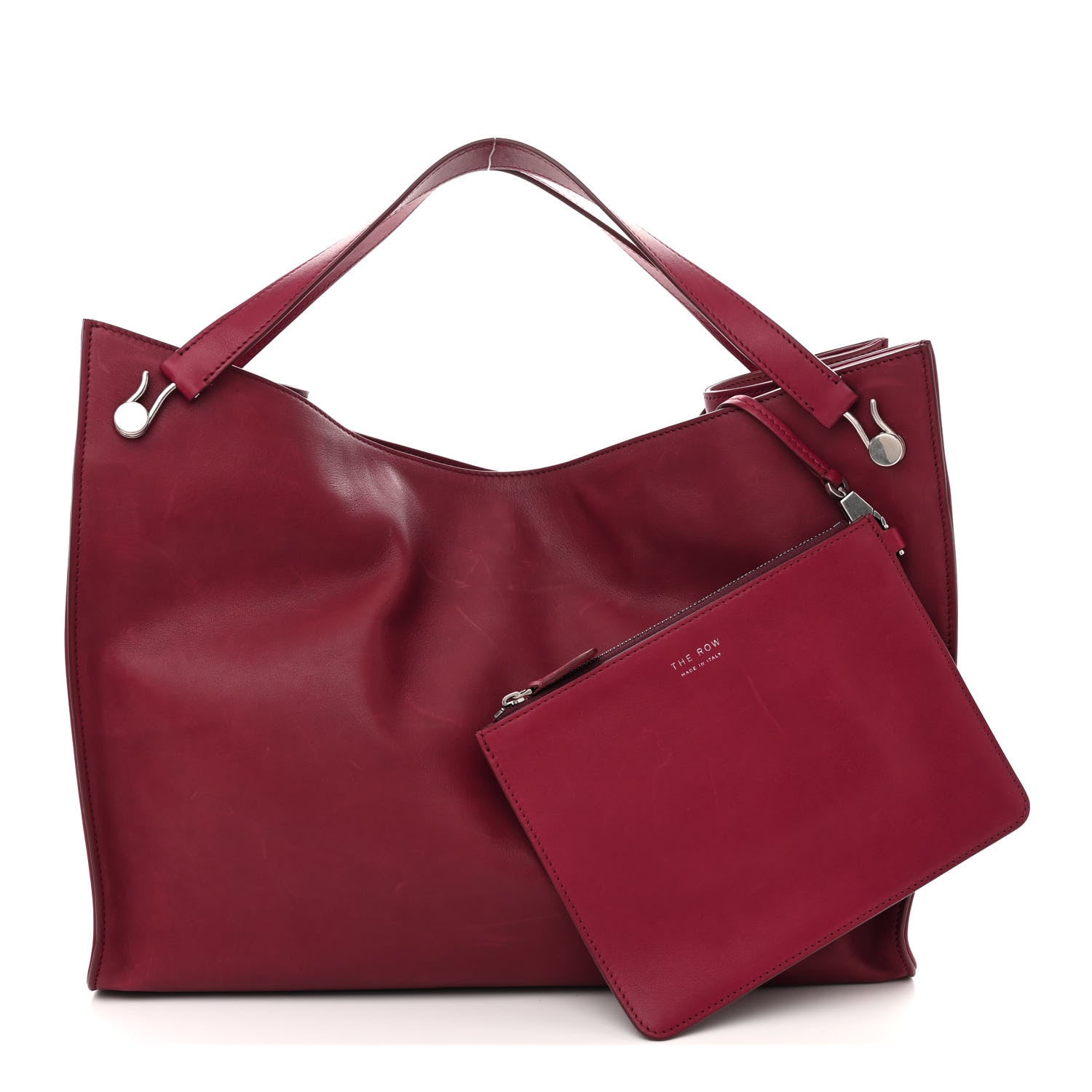 The Row Polished Saddle Calfskin Alexia Bag Amaranto 3 of 16