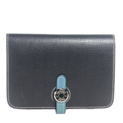 Hermes Veau Rodeo Dogon Bi-Color Wallet Graphite Blue Jean 1 of 8