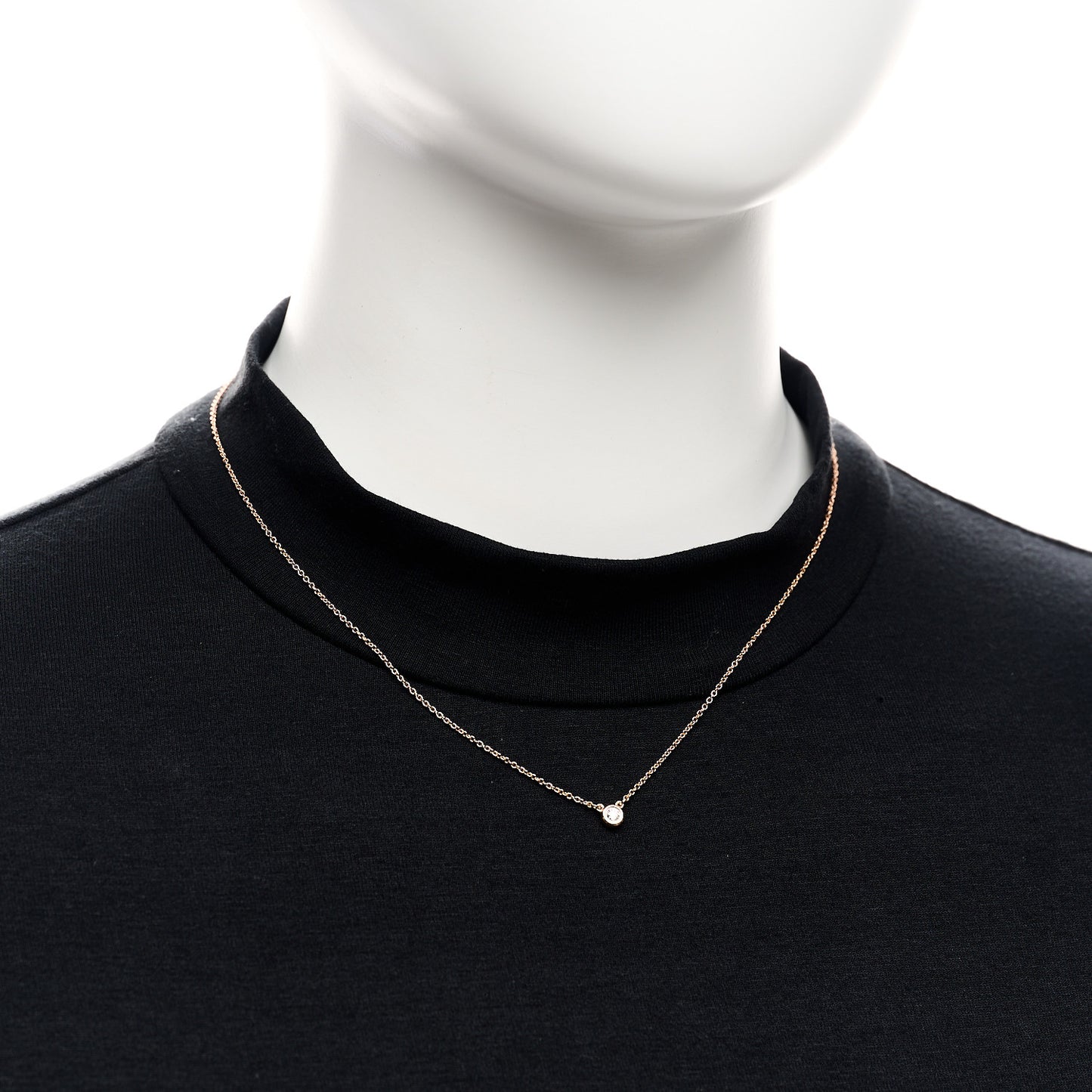 18K Rose Gold Diamond .07ct Elsa Peretti Diamonds by the Yard Pendant Necklace