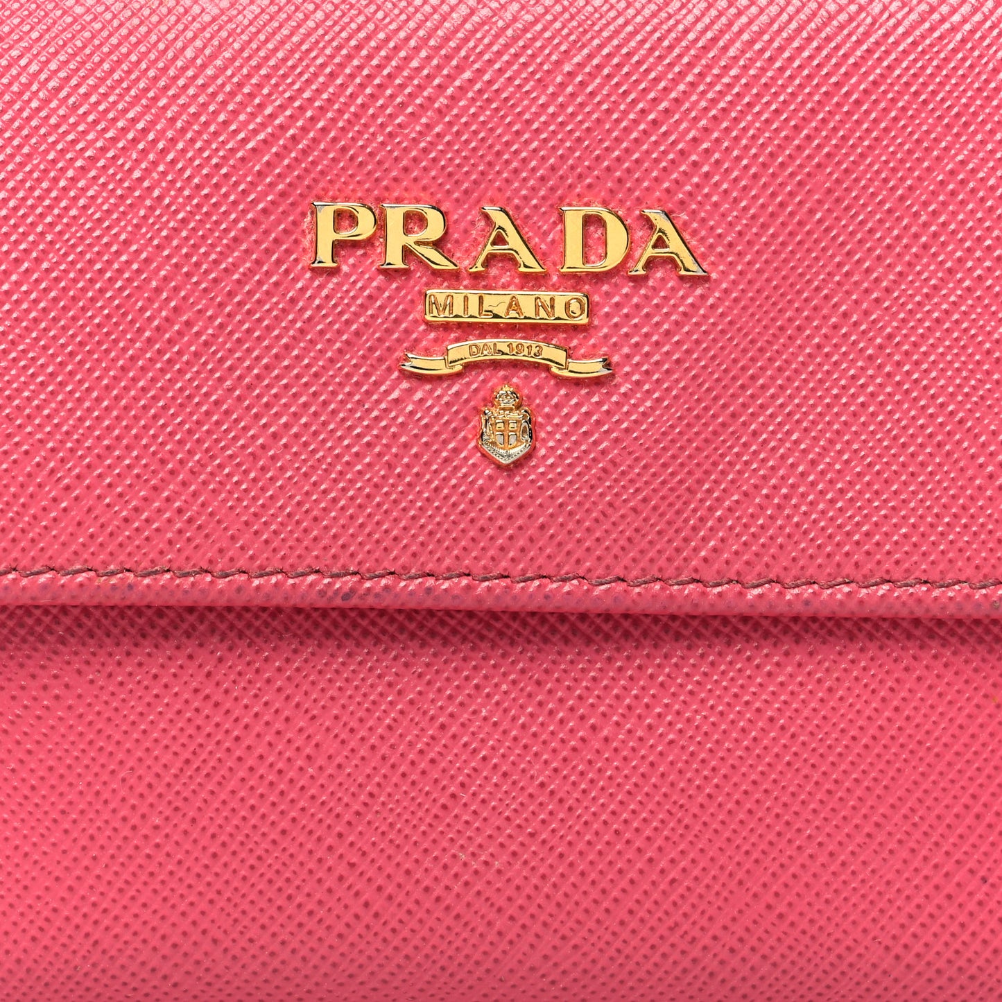 Saffiano Tri Fold Compact Wallet Peonia