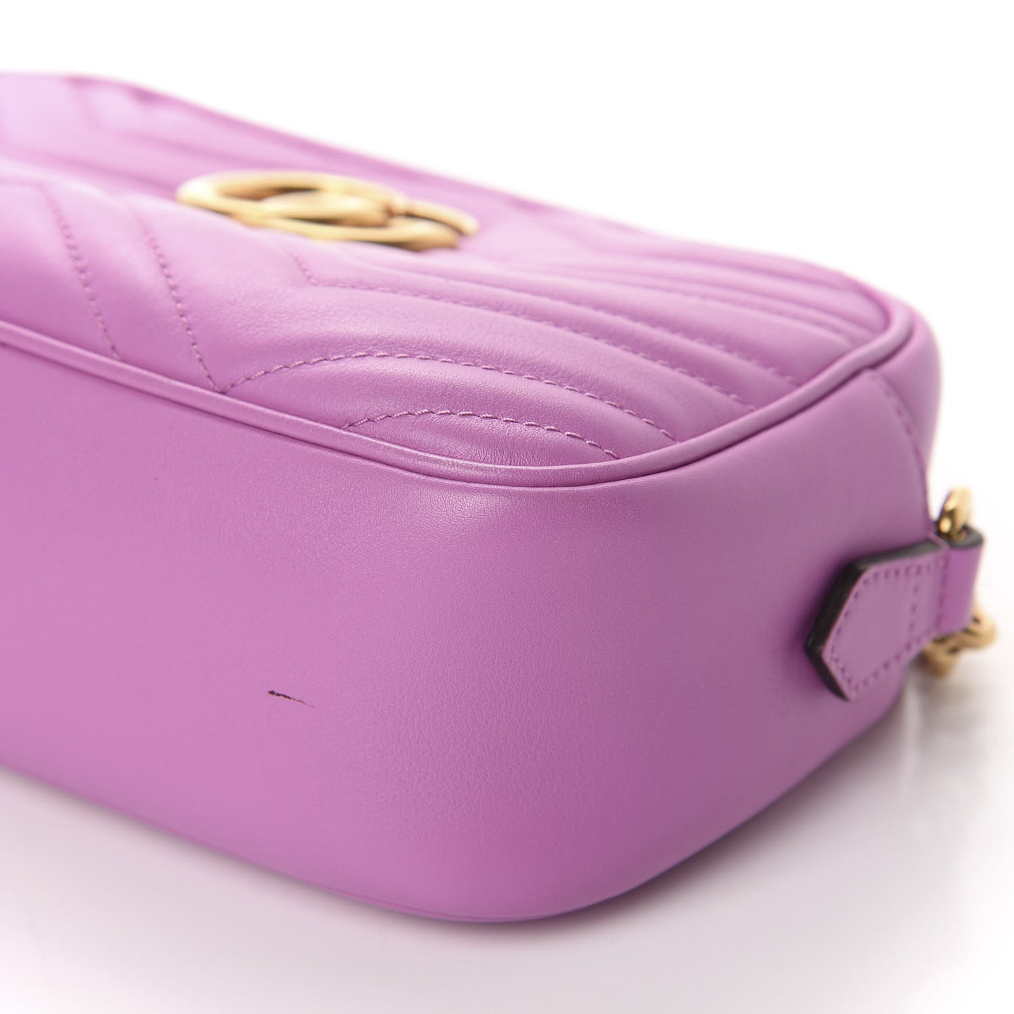 Calfskin Matelasse Small GG Marmont Chain Shoulder Bag Candy Mousse