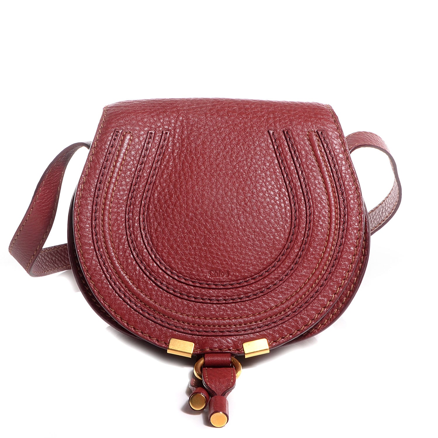 Chloe Calfskin Mini Marcie Round Crossbody Bag Berry Cupcake 1 of 9