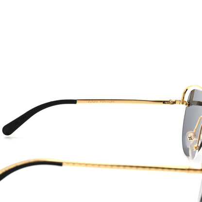 Louis Vuitton Metal Monogram Grease Sunglasses Z1172E Gold 5 of 9
