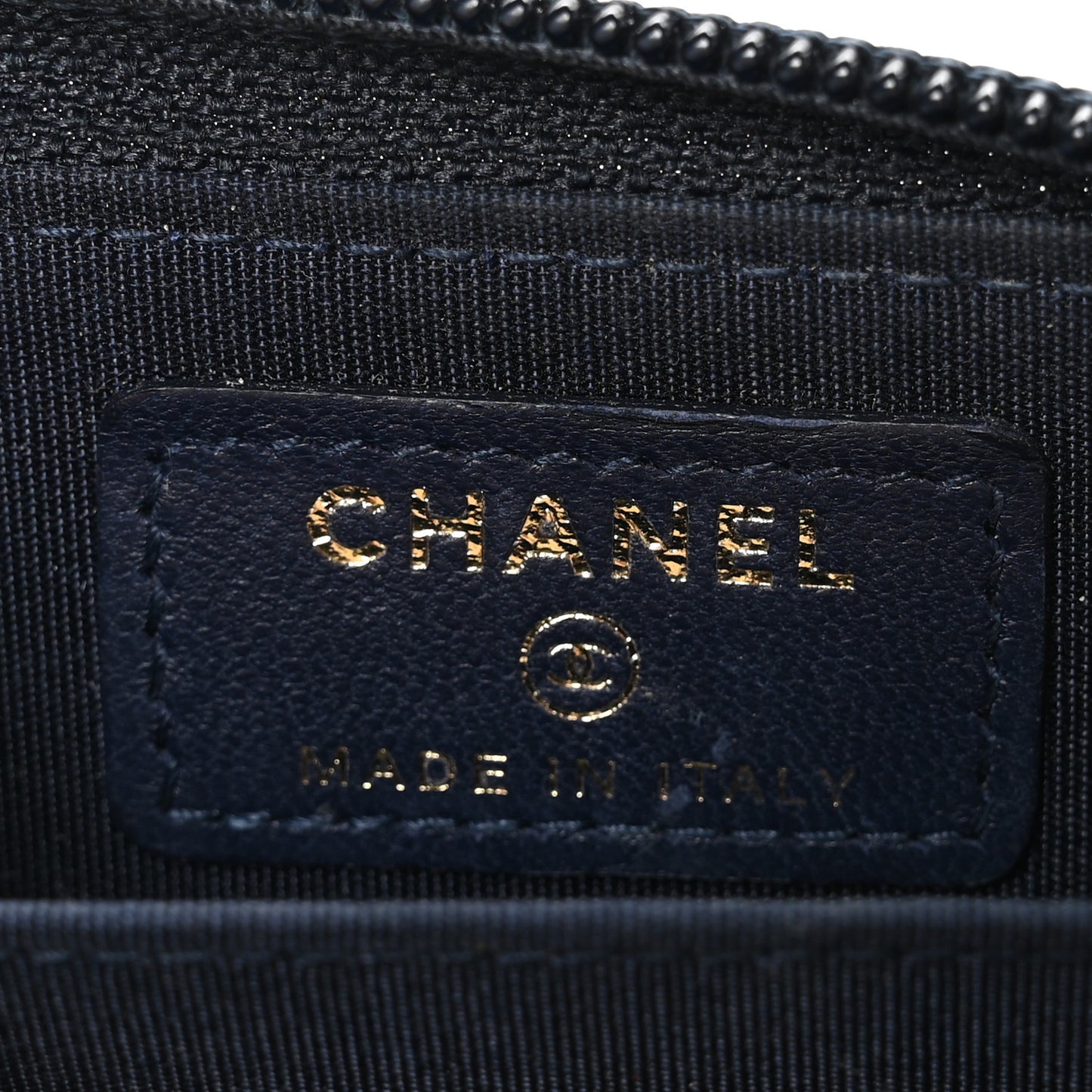 Lambskin Quilted Zip Around Boy Coin Purse Wallet Navy