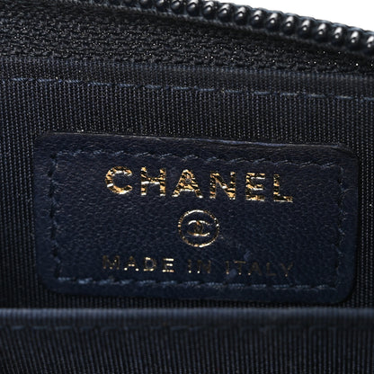 Chanel Lambskin Quilted Zip Around Boy Coin Purse Wallet Navy 7 of 9