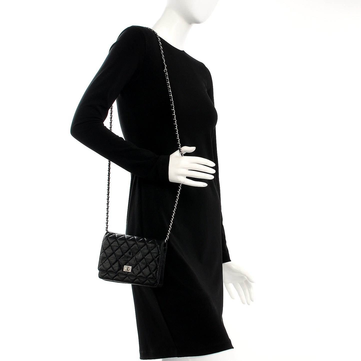 Lambskin Quilted Reissue Wallet On Chain WOC Black