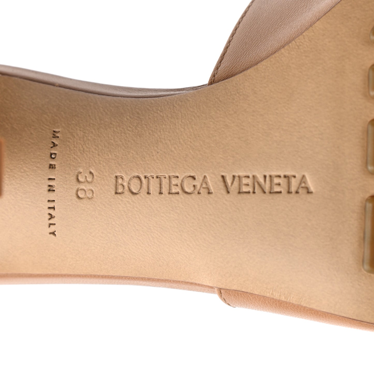 Lambskin Stretch Mule Sandals 38 Nude