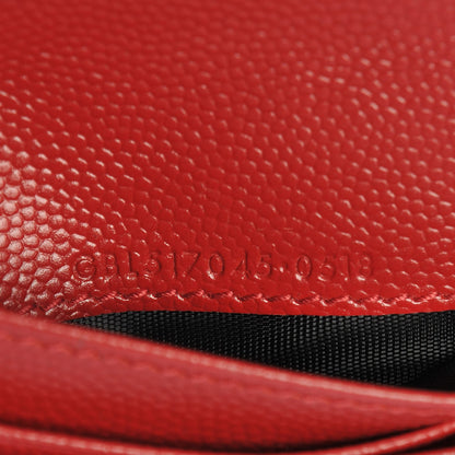 Saint Laurent Grain De Poudre Matelasse Chevron Monogram Zipped Card Case Rouge 7 of 7
