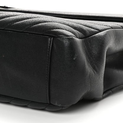 Saint Laurent Sheepskin Matelasse Chevron Monogram Monochrome Large College Satchel Black 8 of 10