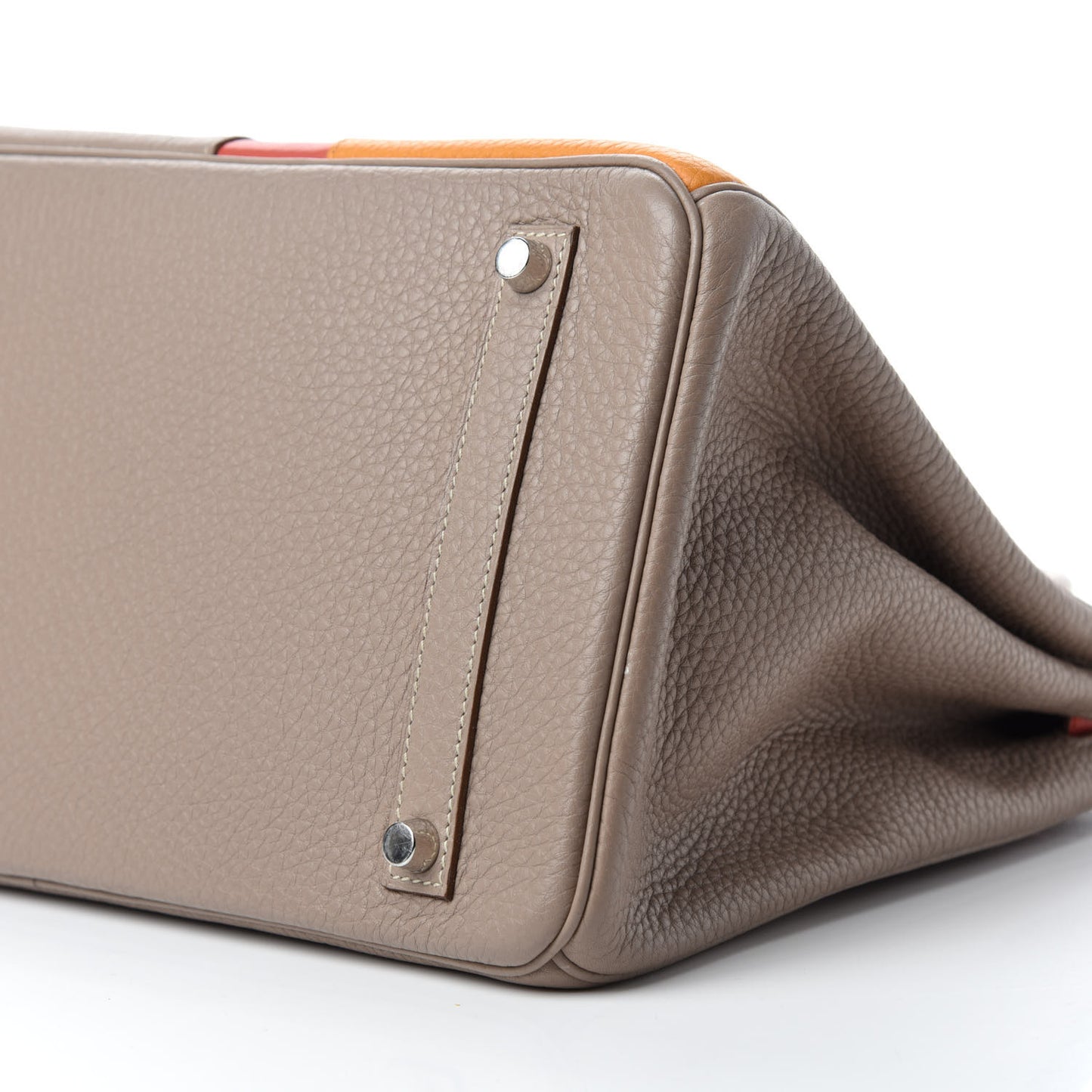 Taurillon Clemence Swift Tri-Color Birkin 35 Sanguine Gris Tourterelle Moutarde