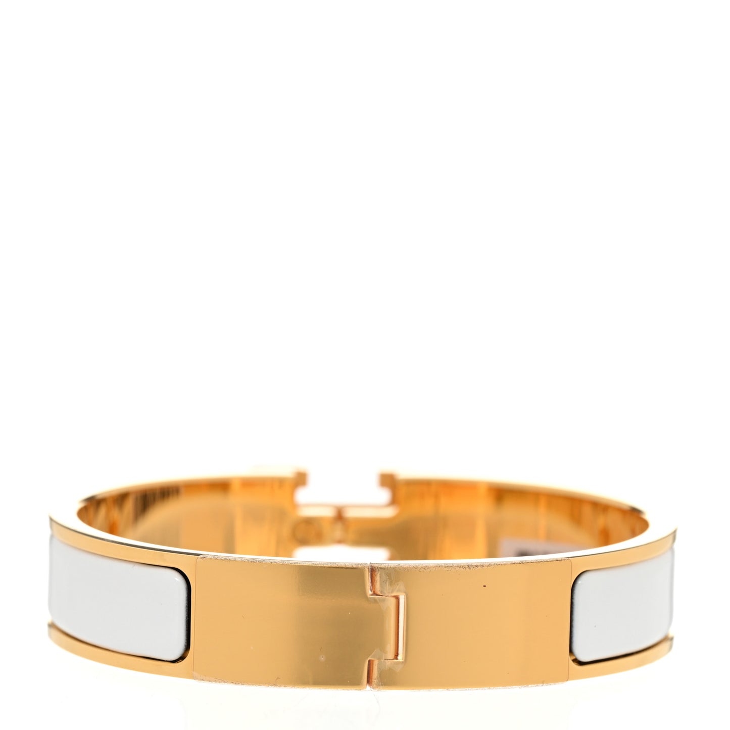 Enamel Narrow Clic Clac H Bracelet PM White