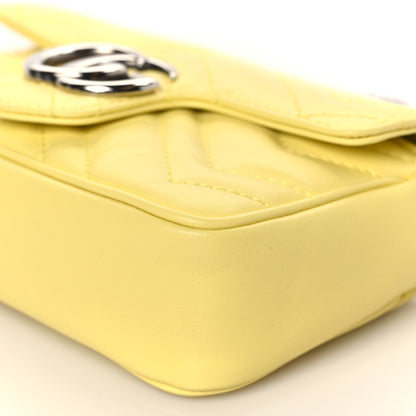 Gucci Calfskin Matelasse Super Mini GG Marmont Shoulder Bag Banana 9 of 9