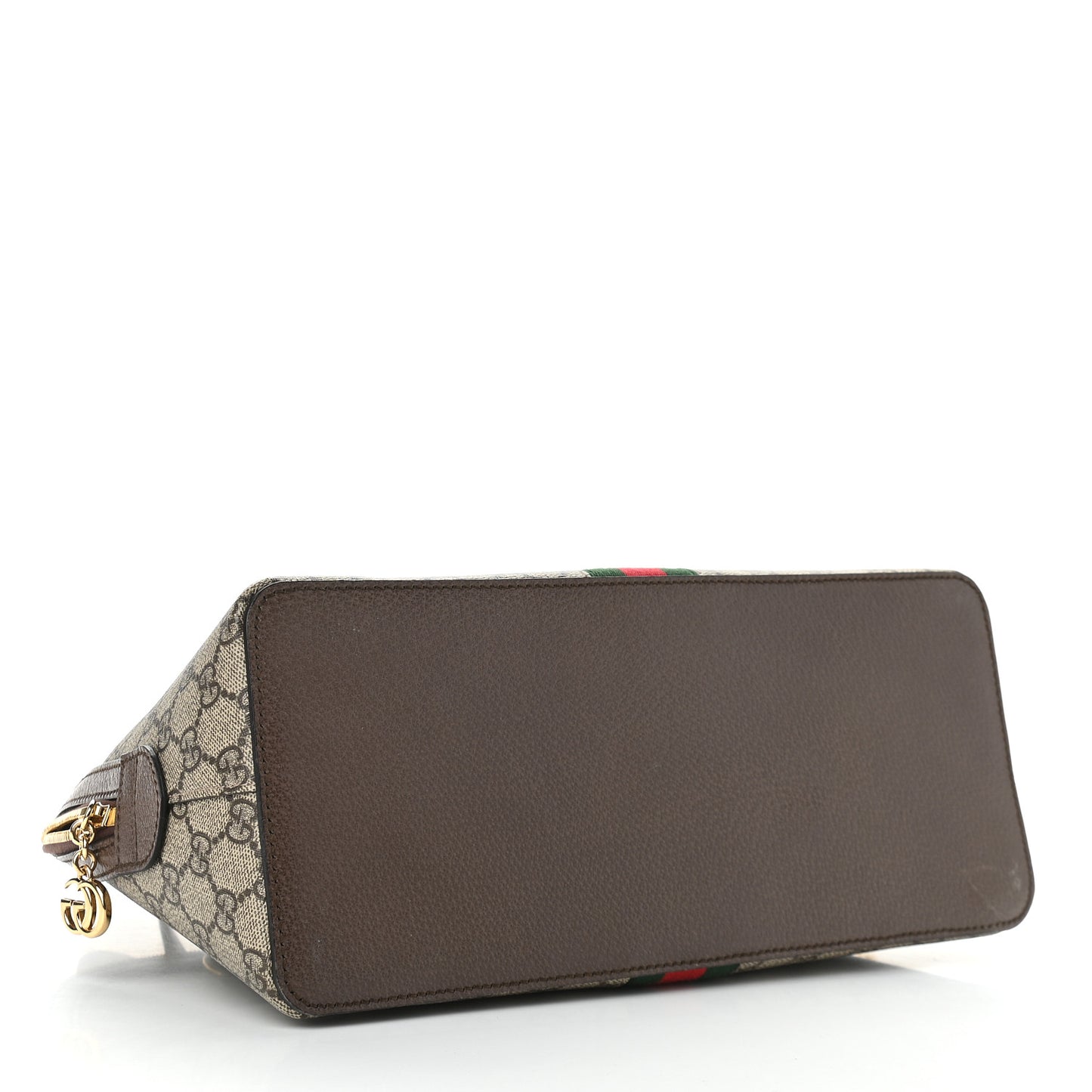 GG Supreme Monogram Web Medium Ophidia Top Handle Dome Bag Brown