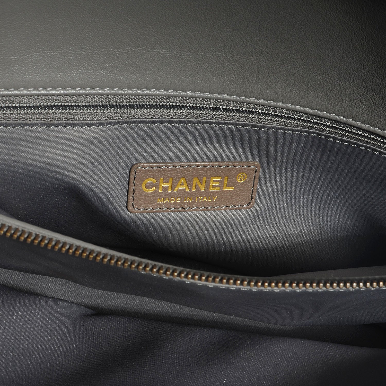 Chanel Calfskin Quilted Stitch Triptych Tote Grey 7 of 8