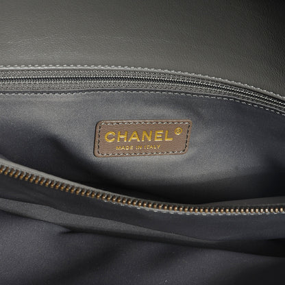 Chanel Calfskin Quilted Stitch Triptych Tote Grey 7 of 8