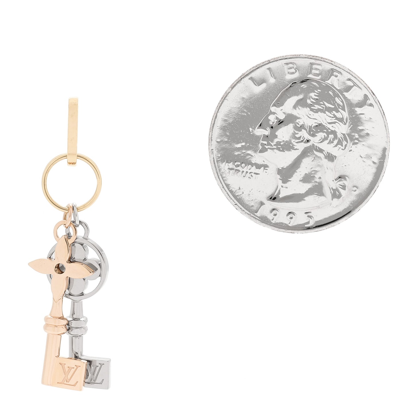 18K Pink Yellow White Gold Idylle Blossom Two Key Pendant