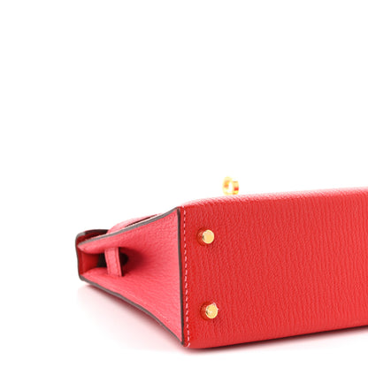 Hermes Chevre Mysore Horseshoe Mini Kelly Sellier 20 Rouge De Coeur Rose Lipstick 4 of 10