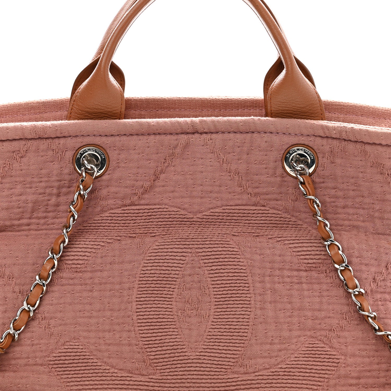 Chanel Canvas Large Double Face Shopping Tote Dark Pink 8 of 11