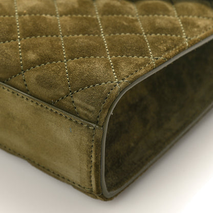 Saint Laurent Suede Mixed Matelasse Triquilt Medium Loden Green 8 of 9