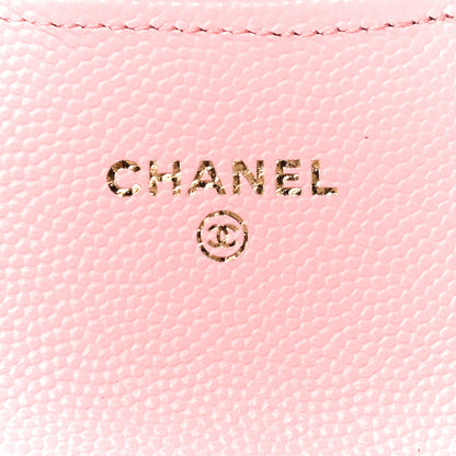 Chanel Caviar Quilted Flap Card Holder Wallet Light Pink 11 of 14