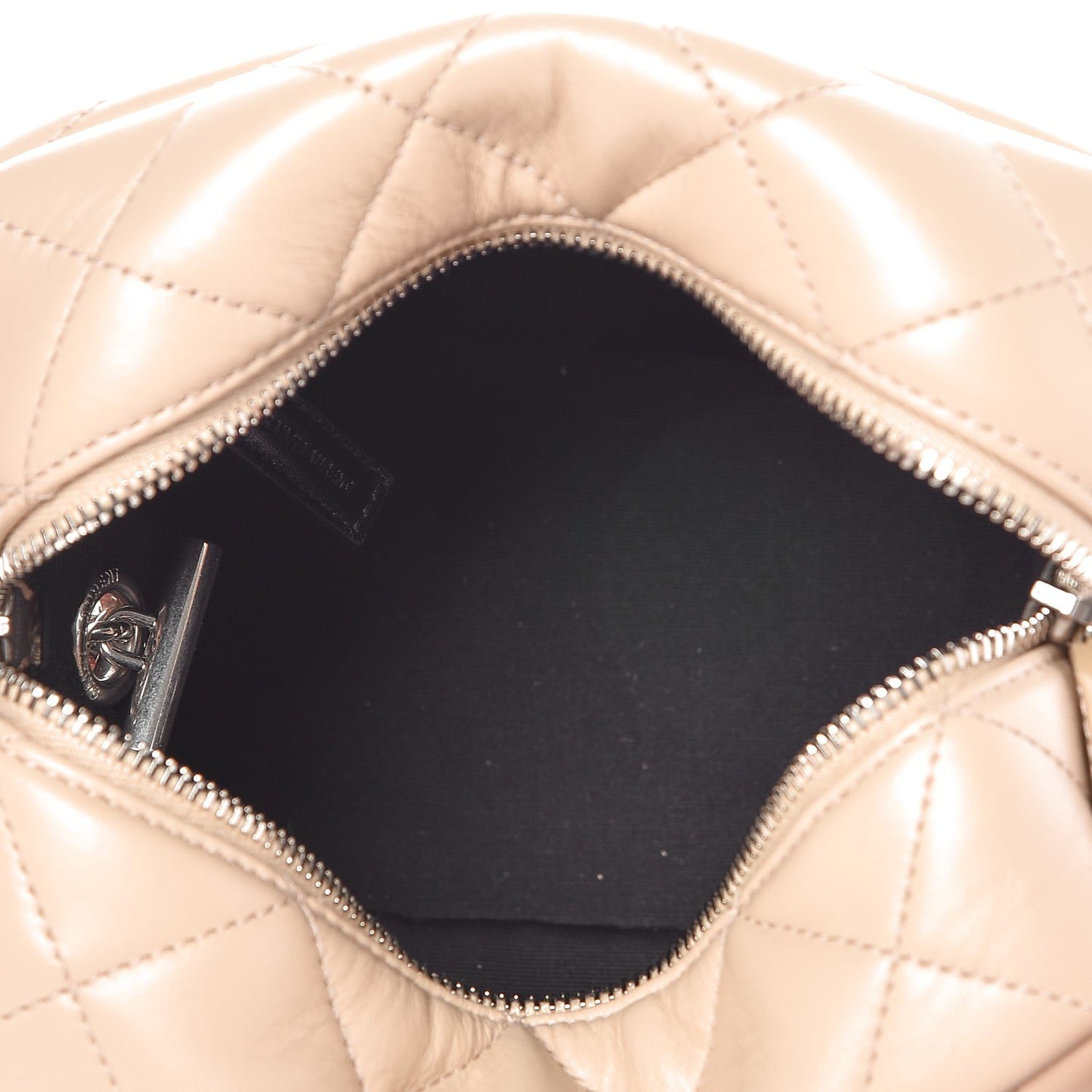 Calfskin Y Quilted Monogram Small Loulou Bowling Bag Nude Powder