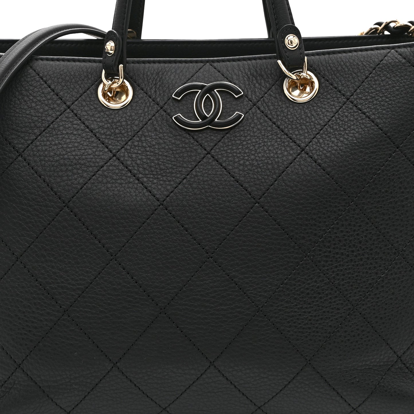 Bullskin Stitched Medium Shopping Bag Black