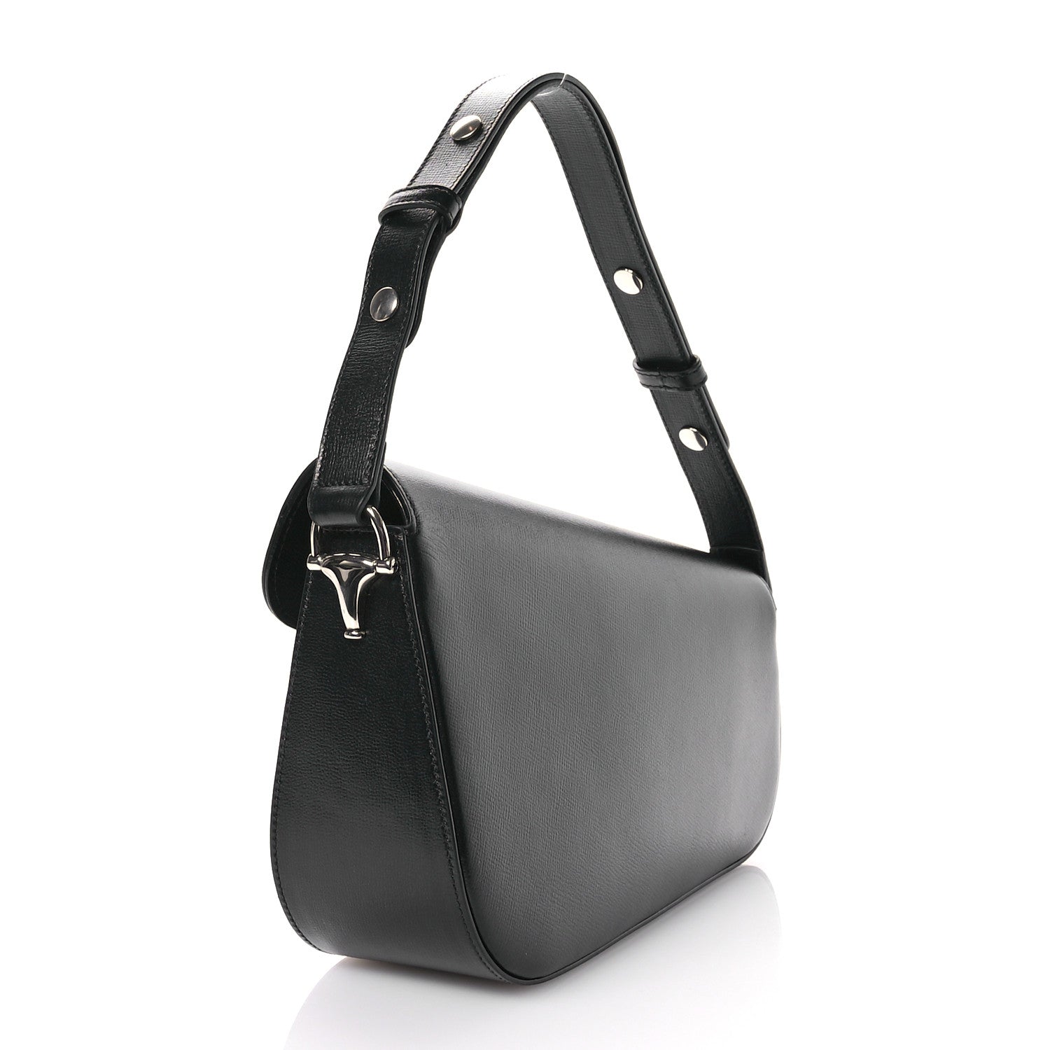 Gucci Azalea Calfskin Small Horsebit 1955 Asymmetric Shoulder Bag Black 3 of 9