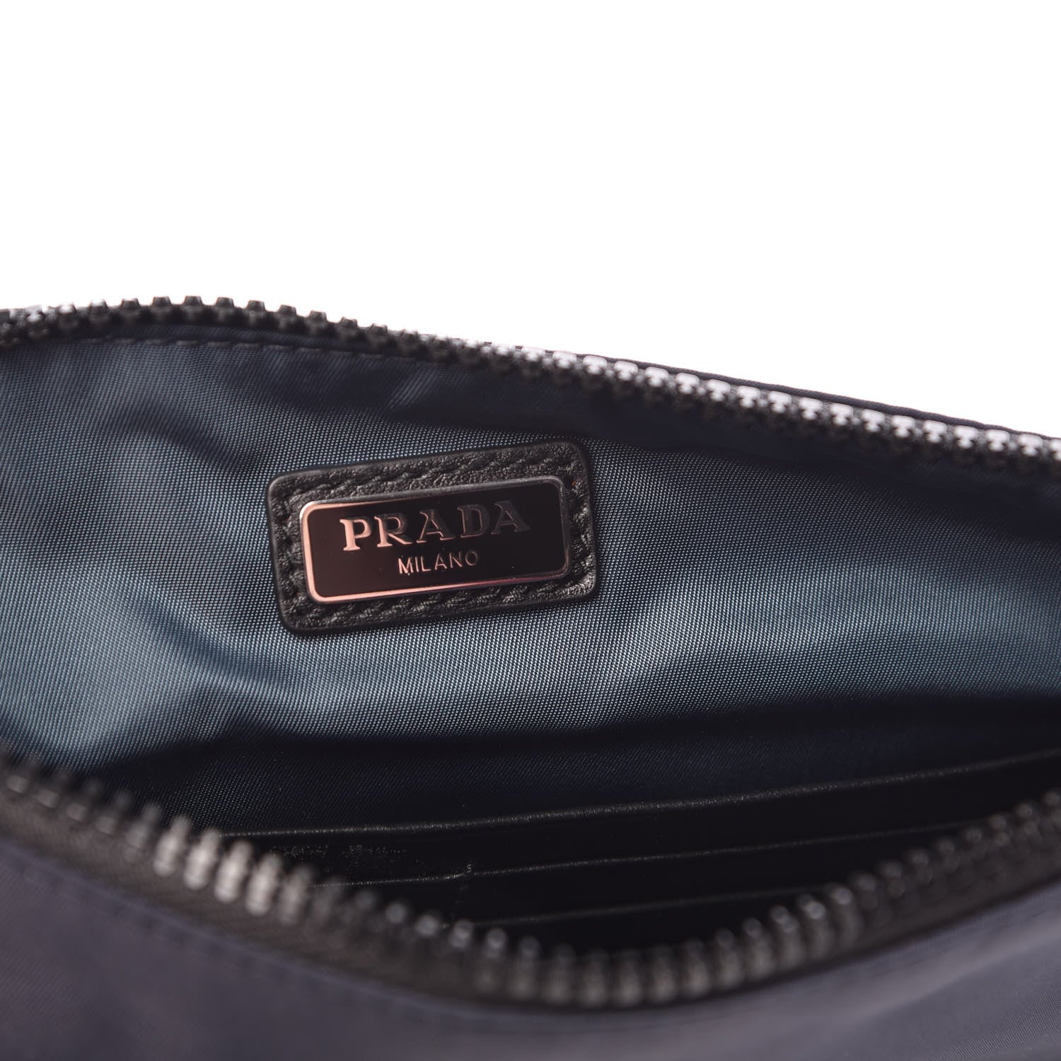 Prada Tessuto Nylon Saffiano Wristlet Blue 6 of 7
