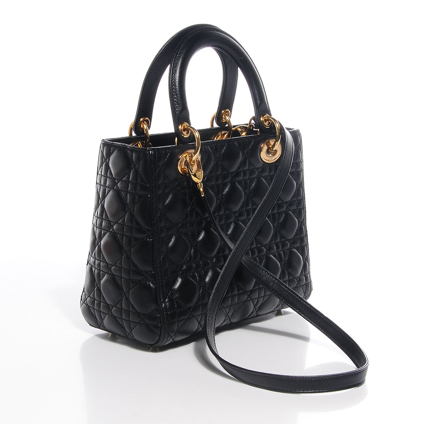 Lambskin Cannage Medium Lady Dior Black