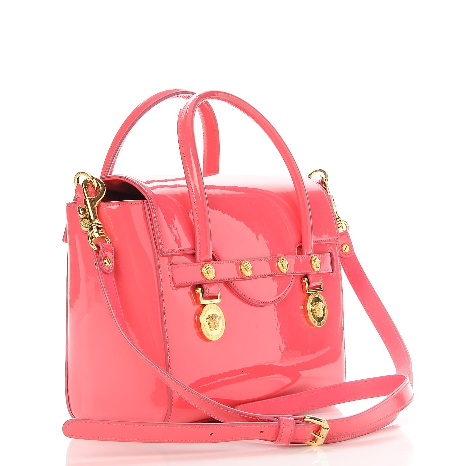 Versace Patent Small Signature Bag Pink 4 of 9