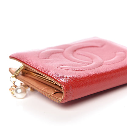 Chanel Caviar Timeless CC Compact French Wallet On Chain Red 12 of 20