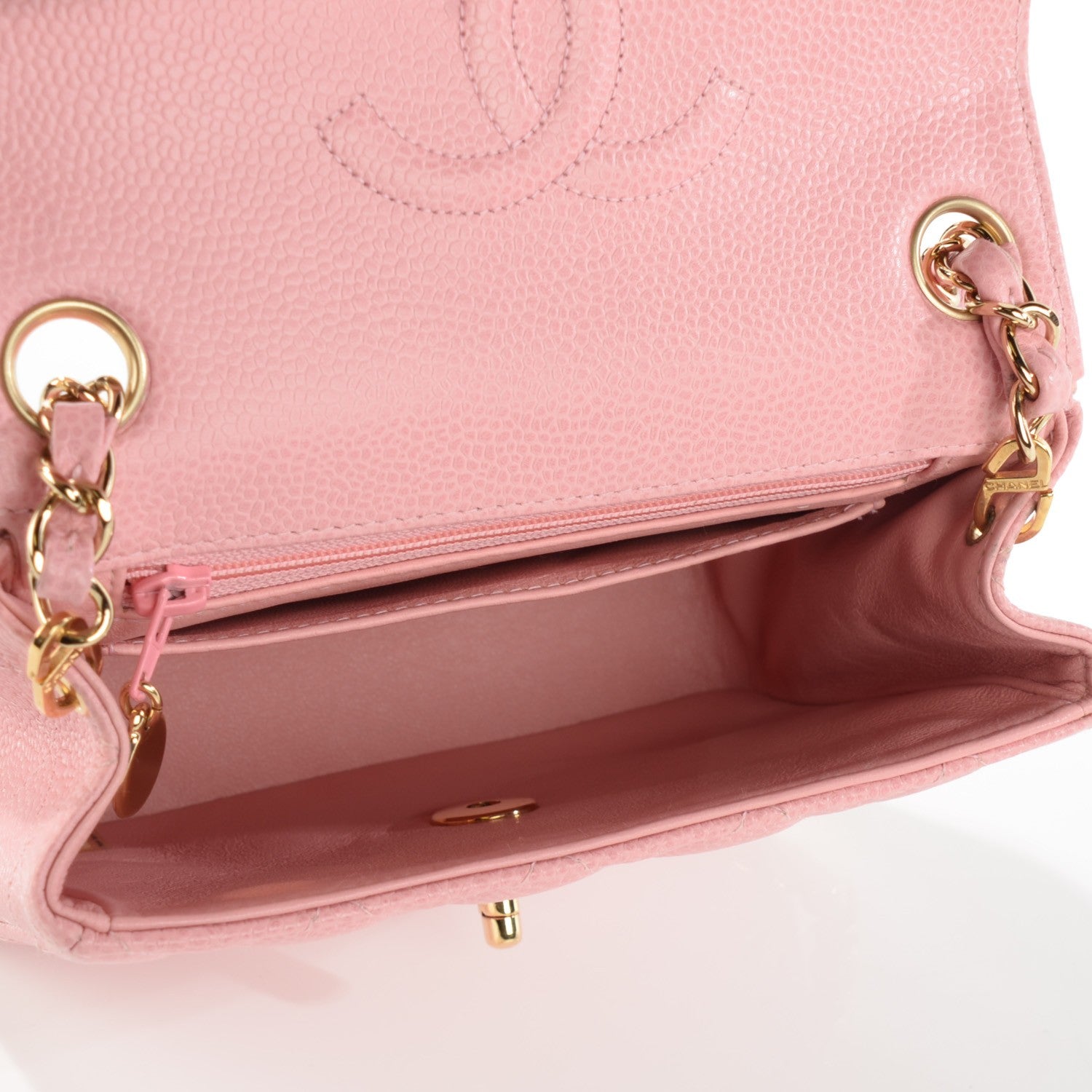 Chanel Caviar Quilted Mini Square Flap Pink 8 of 8