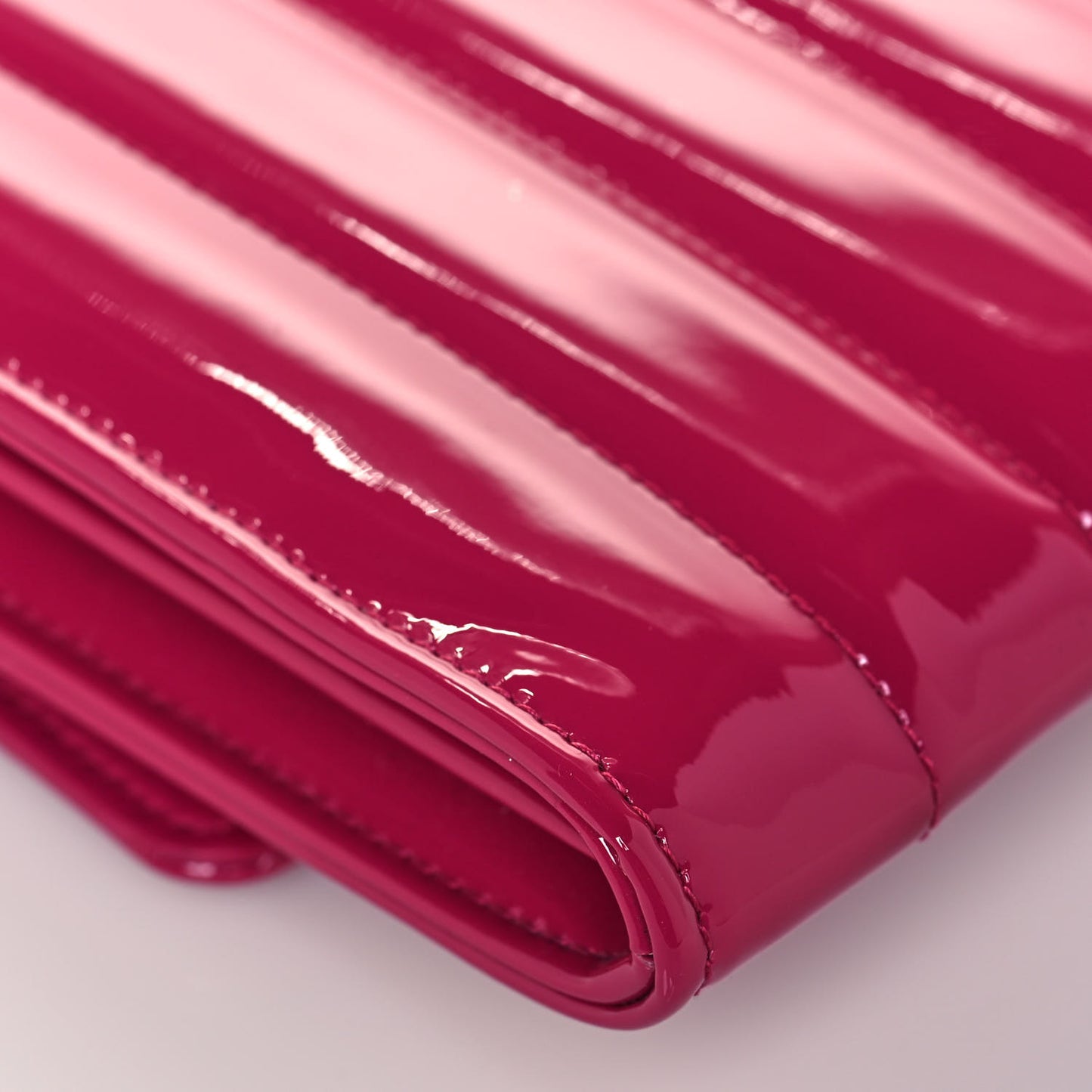 Patent Matelasse Monogram Small Vicky Chain Bag Bubblegum