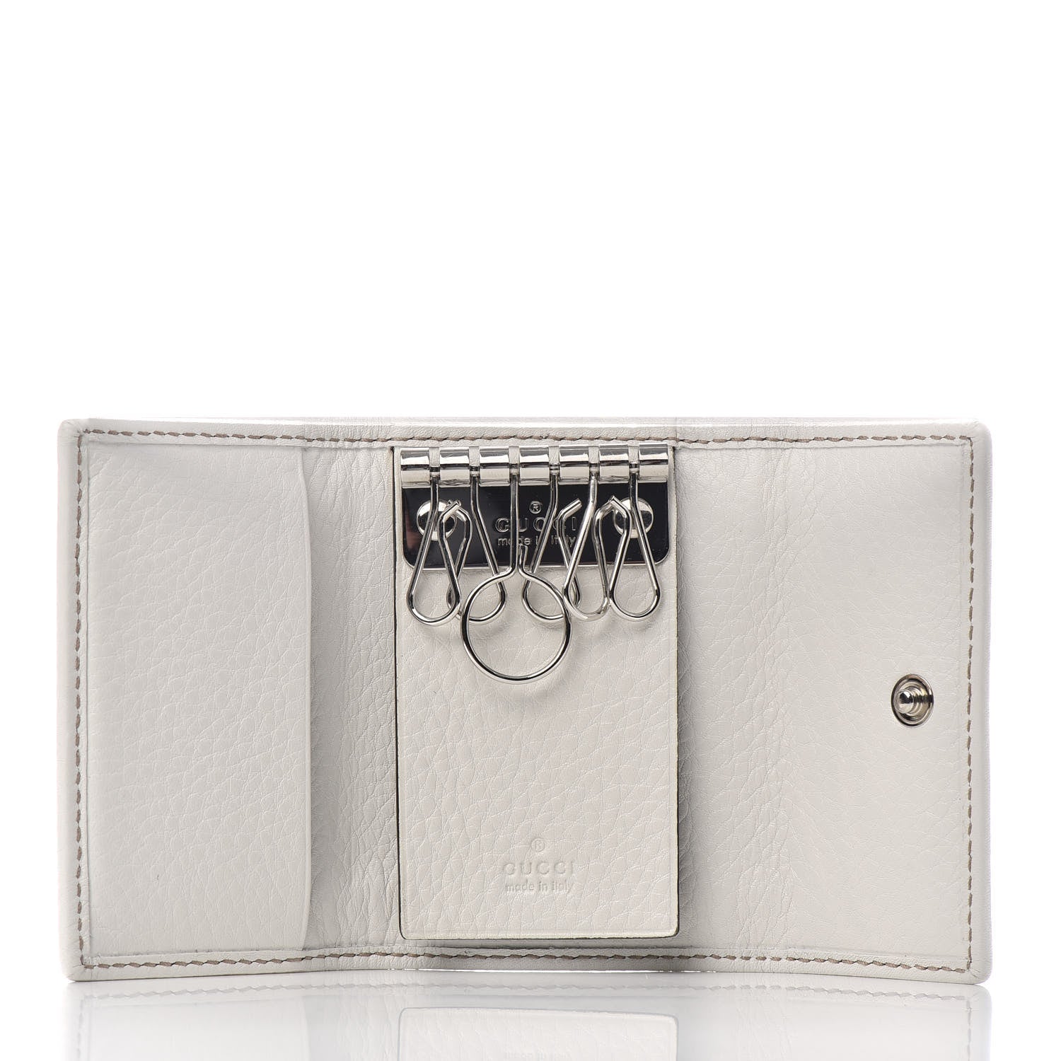 Gucci Calfskin Charmy 6 Key Holder Case White 5 of 6